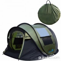 Peaktop Automatic Instant Pop up Camping Tent 4 Person, Waterproof Portable Dome tent - with Vents, Mesh Doors and Windows Green   